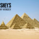 unwrap wonder: pyramids of Gyza with a hershey's kiss as the top of one pyramid